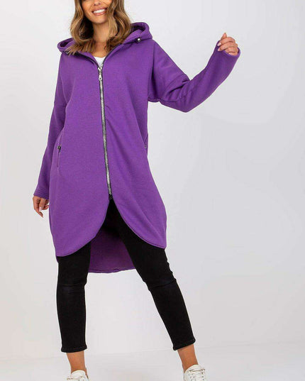 Trendy Parisian Longline Hoodie With Zip Details In Style
