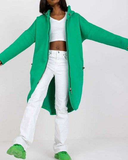 Trendy Parisian Longline Hoodie With Zip Details In Style