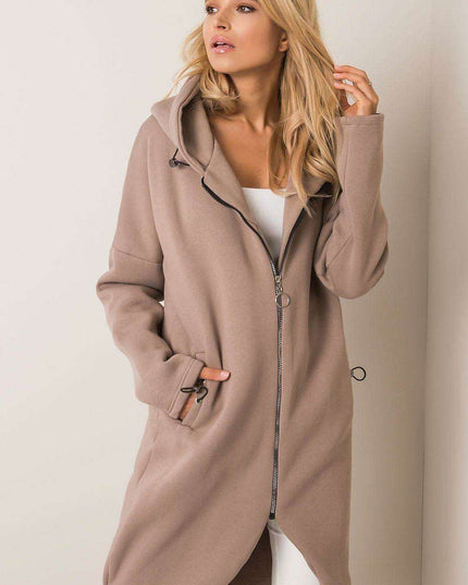 Trendy Parisian Longline Hoodie With Zip Details In Style