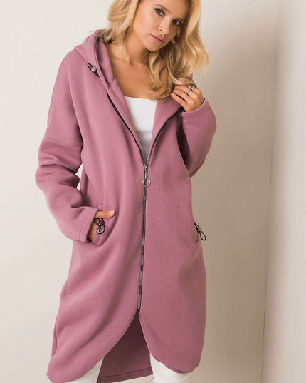 Trendy Parisian Longline Hoodie With Zip Details In Style