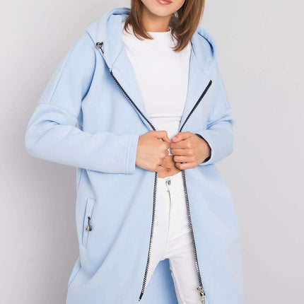 Trendy Parisian Longline Hoodie With Zip Details In Style - Très Elite