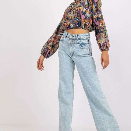 Italy Moda Elegant Stand Up Collar Blouse For Women