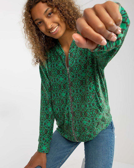 Chic Parisian Zip Up Sweatshirt With Functional Pockets