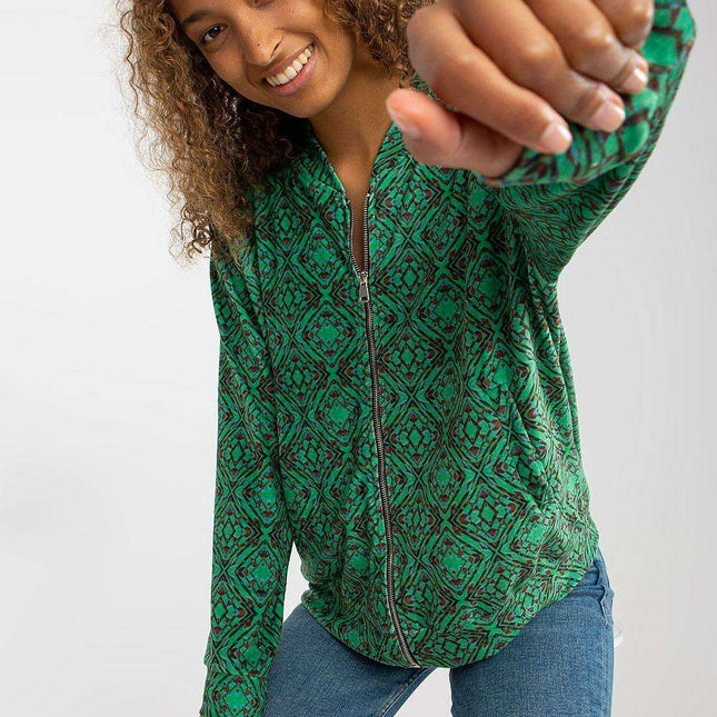 Chic Parisian Zip Up Sweatshirt With Functional Pockets