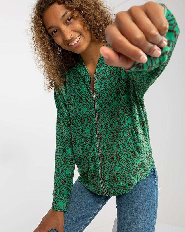 Chic Parisian Zip Up Sweatshirt With Functional Pockets