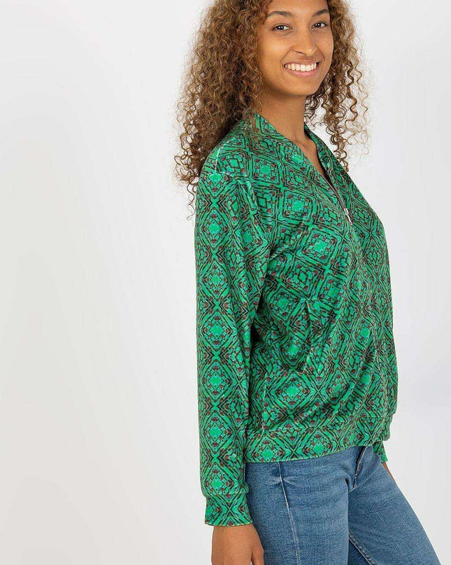 Chic Parisian Zip Up Sweatshirt With Functional Pockets