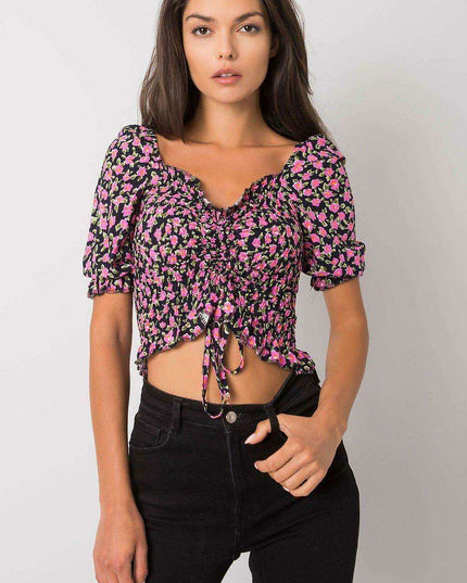 Chic V Neck Cotton Blend Blouse Elegant Parisian Style Top