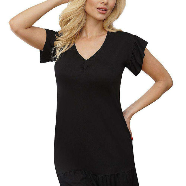Midnight Charm Ruffled Sleep Shirt