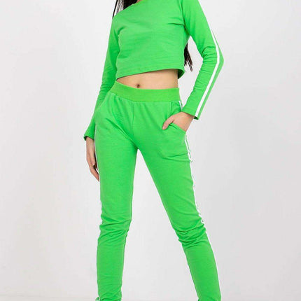 Chic Parisian Cotton Lounge Set With Striped Sleeves