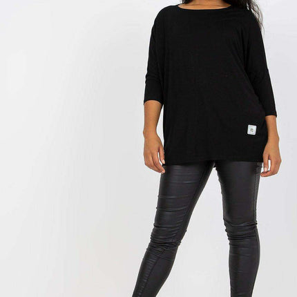 Chic Boat Neck Plus Size Blouse