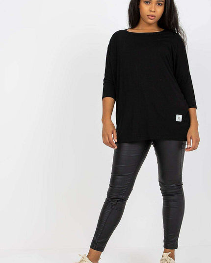 Chic Boat Neck Plus Size Blouse