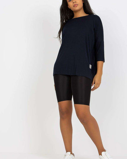 Chic Boat Neck Plus Size Blouse