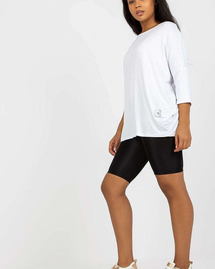 Chic Boat Neck Plus Size Blouse