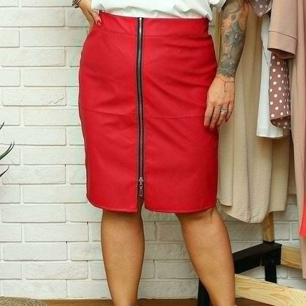 Eco-Friendly Curvy Pencil Skirt with Zipper Detail