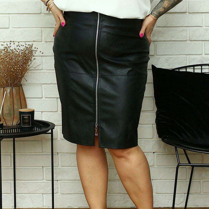 Eco-Friendly Curvy Pencil Skirt with Zipper Detail