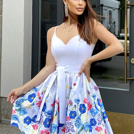 Pastel Bloom Layered Bicotone Cocktail Dress - Très Elite