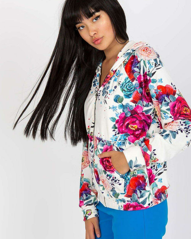 Chic Parisian Zip Up Sweatshirt With Front Pockets