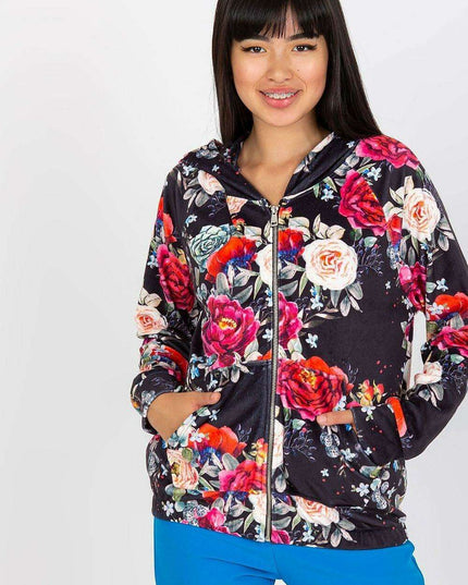 Chic Parisian Zip Up Sweatshirt With Front Pockets