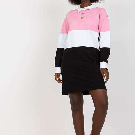 Chic Parisian Heart Neck Long Sleeve Day Dress Elegant