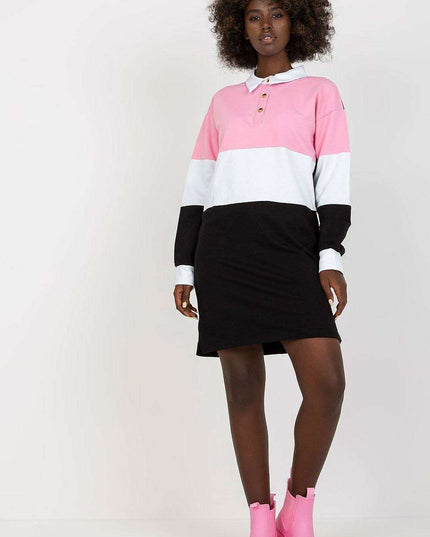 Chic Parisian Heart Neck Long Sleeve Day Dress Elegant