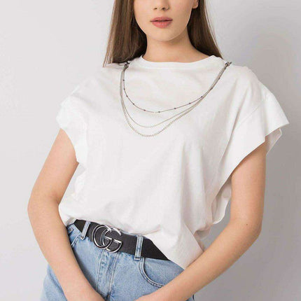Elegant Chain Detailed Relaxed Fit Blouse Made In Europe