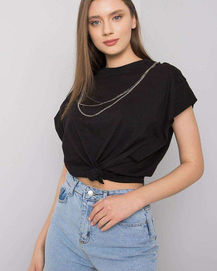 Elegant Chain Detailed Relaxed Fit Blouse Made In Europe