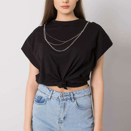 Elegant Chain Detailed Relaxed Fit Blouse Made In Europe