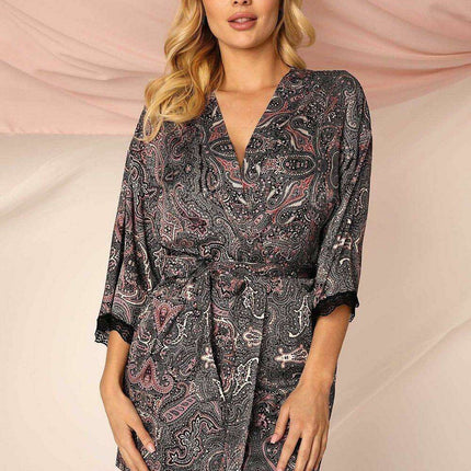 Elegant India-Inspired Satin Robe for Women