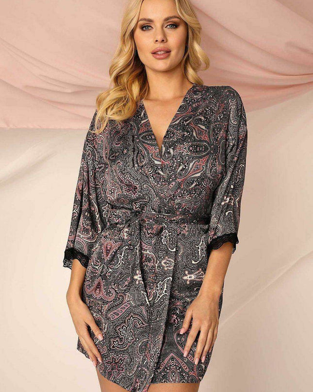 Elegant India-Inspired Satin Robe for Women