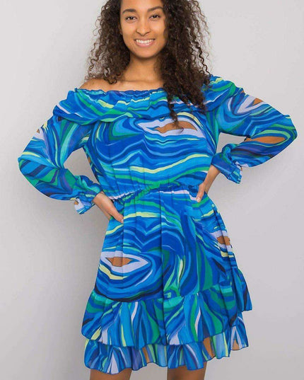 Elegant Spanish Inspired Frilled Long Sleeve Day Dress