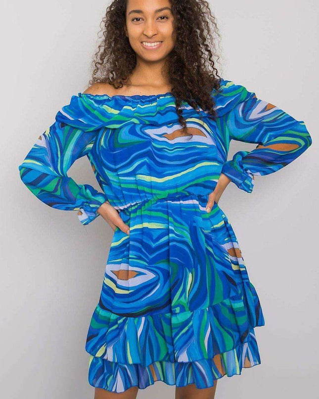 Elegant Spanish Inspired Frilled Long Sleeve Day Dress