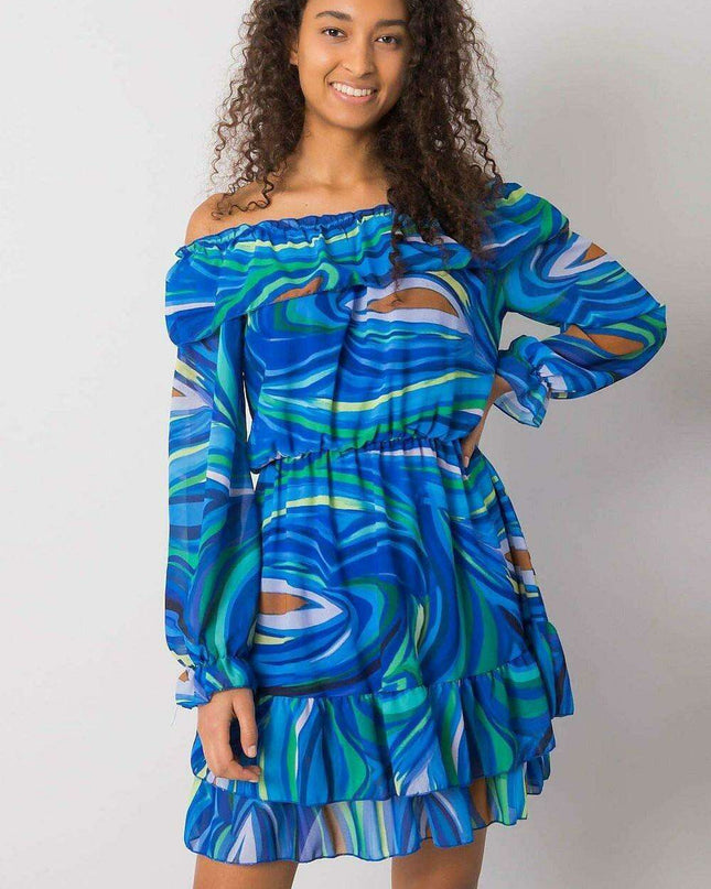 Elegant Spanish Inspired Frilled Long Sleeve Day Dress