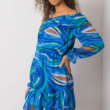 Elegant Spanish Inspired Frilled Long Sleeve Day Dress