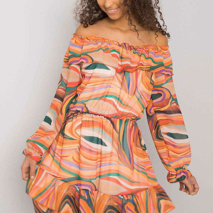 Elegant Spanish Inspired Frilled Long Sleeve Day Dress