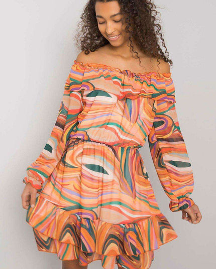 Elegant Spanish Inspired Frilled Long Sleeve Day Dress