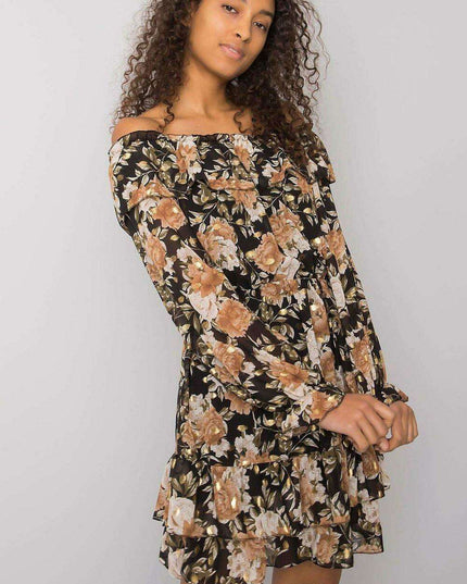 Elegant Spanish Inspired Frilled Long Sleeve Day Dress