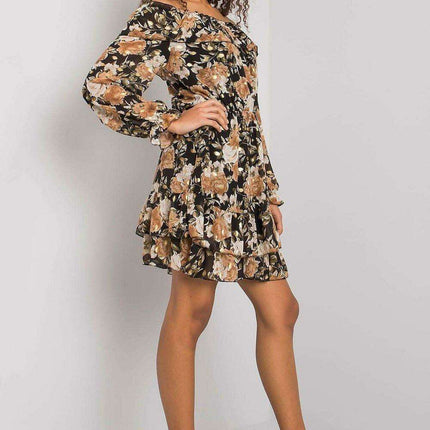 Elegant Spanish Inspired Frilled Long Sleeve Day Dress