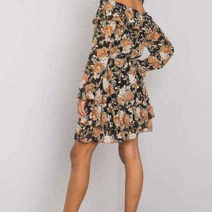 Elegant Spanish Inspired Frilled Long Sleeve Day Dress