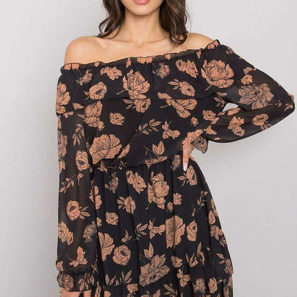 Elegant Spanish Inspired Frilled Long Sleeve Day Dress