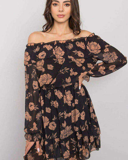 Elegant Spanish Inspired Frilled Long Sleeve Day Dress