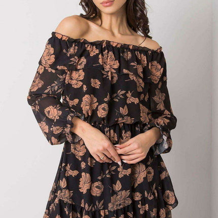 Elegant Spanish Inspired Frilled Long Sleeve Day Dress