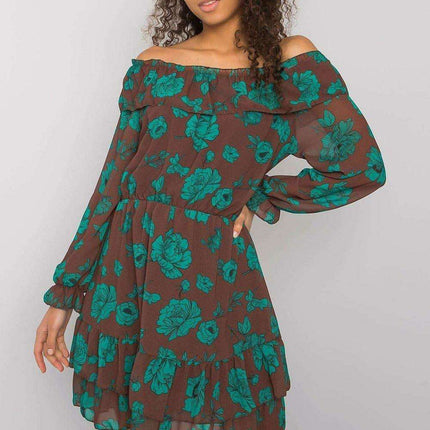 Elegant Spanish Inspired Frilled Long Sleeve Day Dress