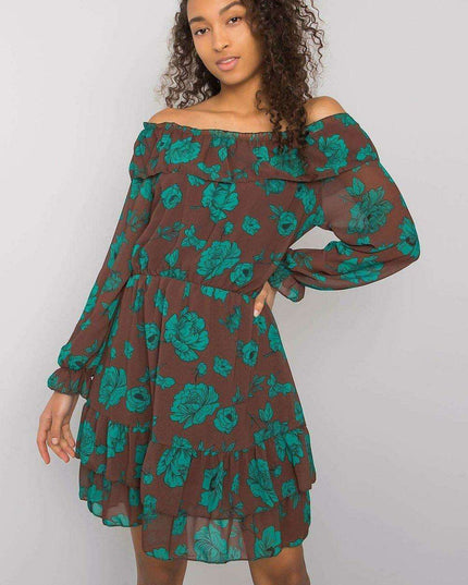 Elegant Spanish Inspired Frilled Long Sleeve Day Dress