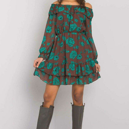 Elegant Spanish Inspired Frilled Long Sleeve Day Dress