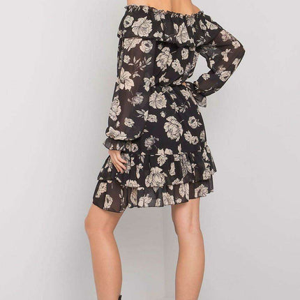 Elegant Spanish Inspired Frilled Long Sleeve Day Dress