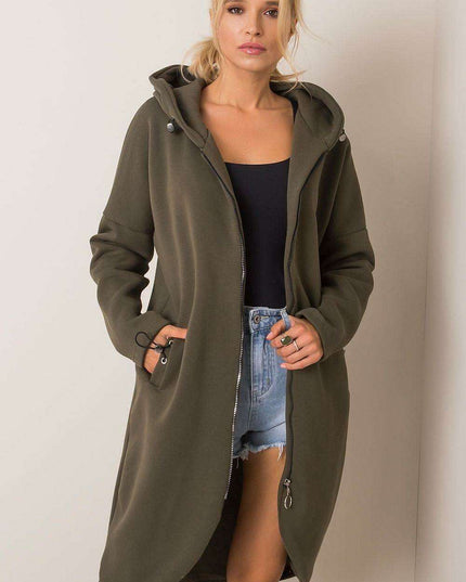 Trendy Parisian Longline Hoodie With Zip Details In Style