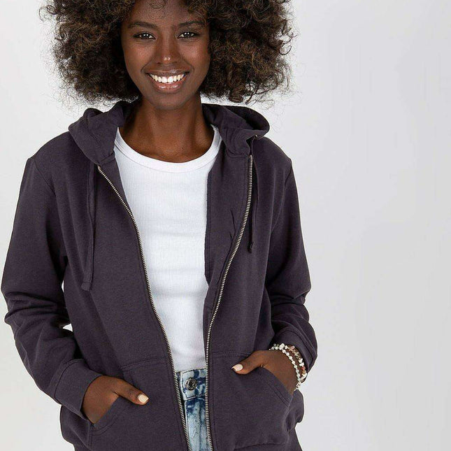 Stylish Women's Zip-Up Sweatshirt - Soft Cotton-Poly Blend Hoodie