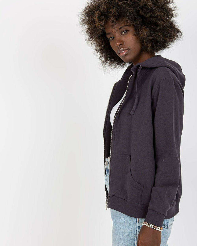 Stylish Women's Zip-Up Sweatshirt - Soft Cotton-Poly Blend Hoodie