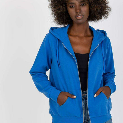 Stylish Women's Zip-Up Sweatshirt - Soft Cotton-Poly Blend Hoodie