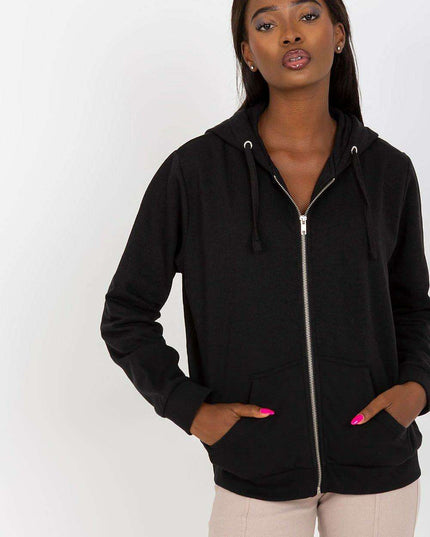 Stylish Women's Zip-Up Sweatshirt - Soft Cotton-Poly Blend Hoodie